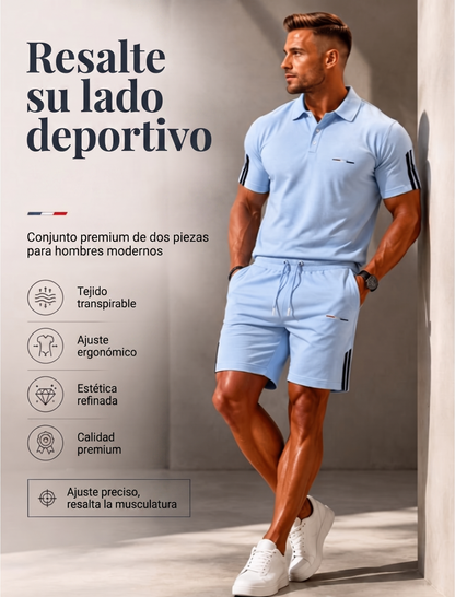 👕 Conjunto de ocio de 2 piezas para hombre: camiseta de manga corta y pantalones cortos, transpirable, cómodo y versátil para el día a día, el deporte y los viajes ☀️🩳