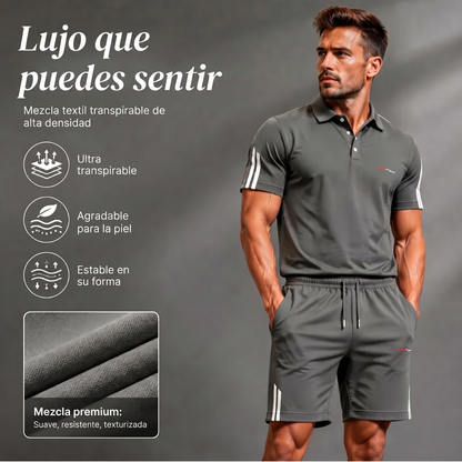 👕 Conjunto de ocio de 2 piezas para hombre: camiseta de manga corta y pantalones cortos, transpirable, cómodo y versátil para el día a día, el deporte y los viajes ☀️🩳