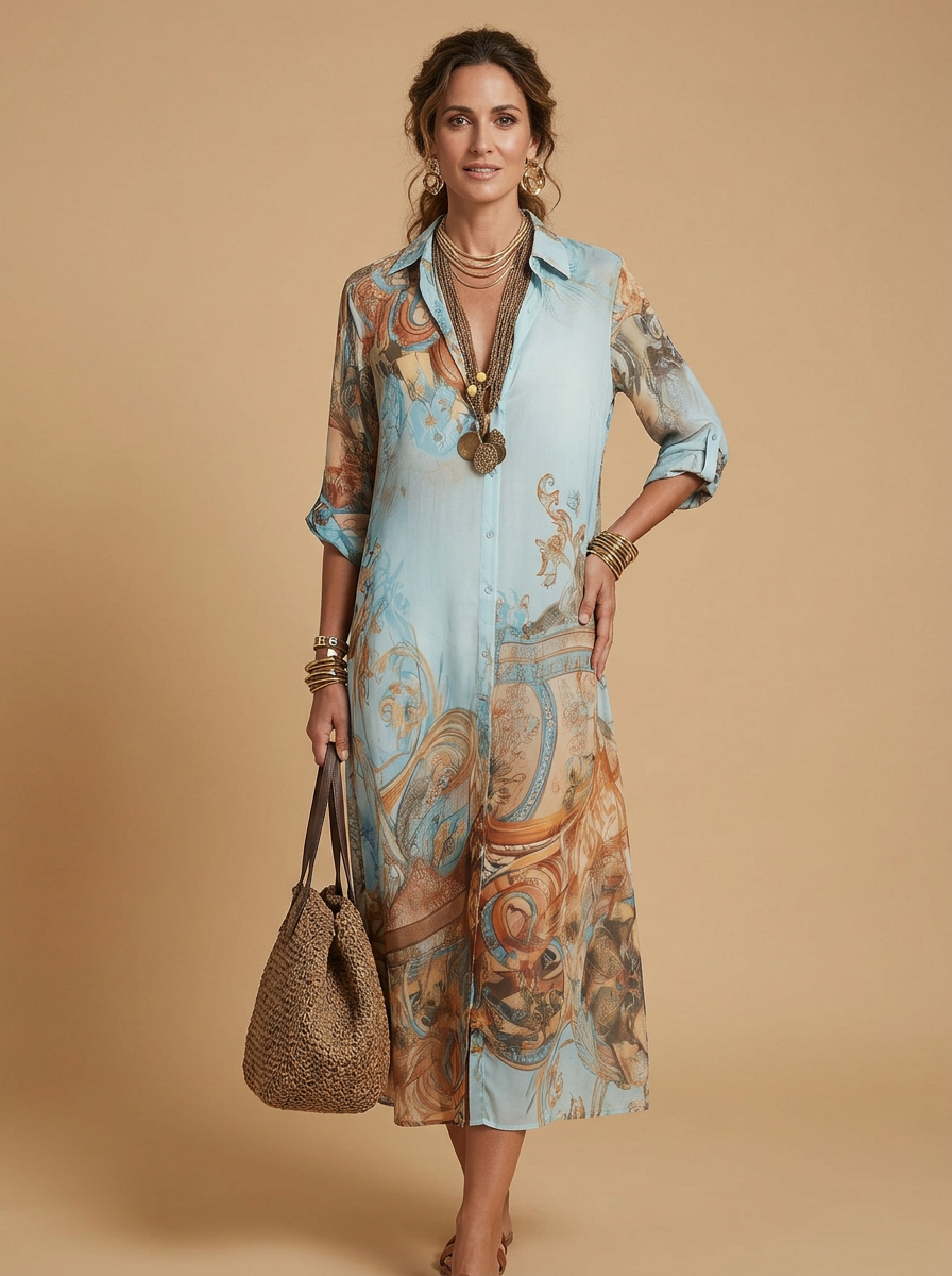Bella | Vestido Camisero Mediterráneo