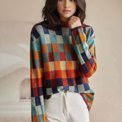 Camila | Jersey de Cuello Alto Elegante en Cachemira de Lujo