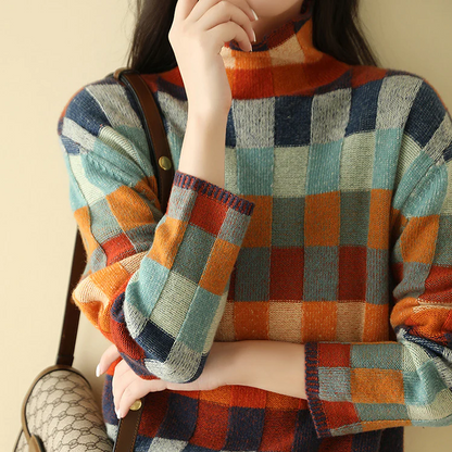 Camila | Jersey de Cuello Alto Elegante en Cachemira de Lujo