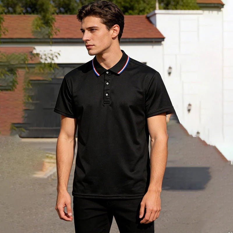 Conjunto de golf para hombre – manga corta con cuello – transpirable, cómodo y clásico
