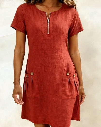 Sofia | Vestido de algodon con cremallera