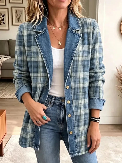 Lidia | Chaqueta Vaquera Casual Retro con Estampado Artístico