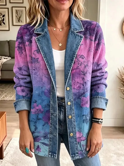 Begoña | Chaqueta Retro con Estampado Floral Artístico