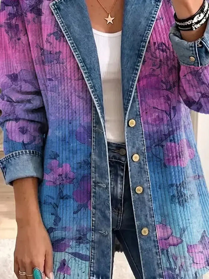 Begoña | Chaqueta Retro con Estampado Floral Artístico
