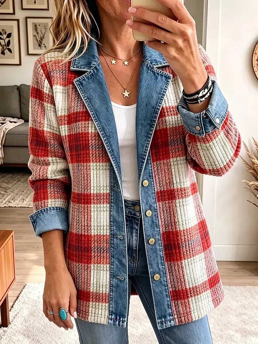 Lorenza | Chaqueta Vaquera Patchwork Elegante Vintage
