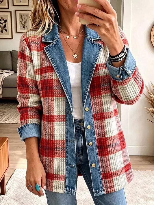 Lorenza | Chaqueta Vaquera Patchwork Elegante Vintage