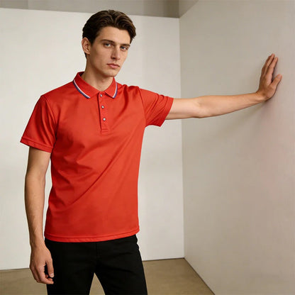Conjunto de golf para hombre – manga corta con cuello – transpirable, cómodo y clásico