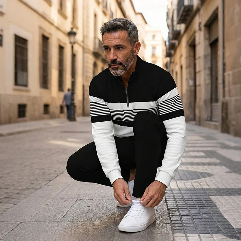 ⌛ Solo quedan 3 días: ¡50 % de descuento en todo! ⏰ Conjunto de hombre: jersey con estampado gráfico y pantalones