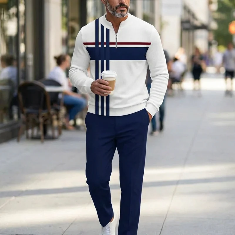 ⌛ Solo quedan 3 días: ¡50 % de descuento en todo! ⏰ Conjunto de hombre: jersey con estampado gráfico y pantalones