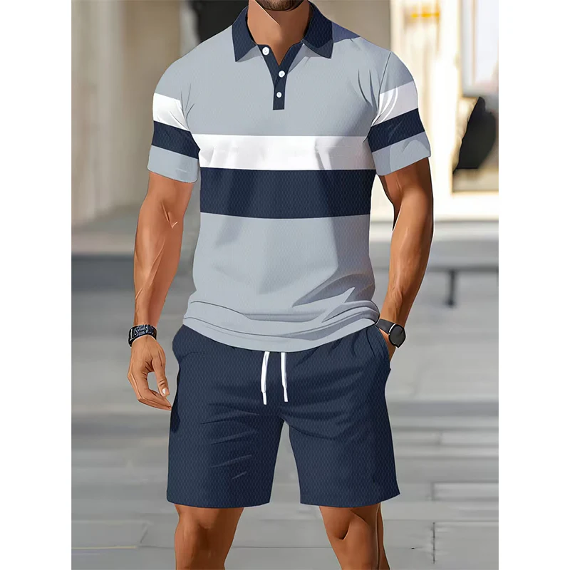 👕 Conjunto de 2 piezas (camiseta y pantalones cortos) para hombre: cómodo, transpirable y versátil para el verano, tiempo libre y viajes ☀️🩳
