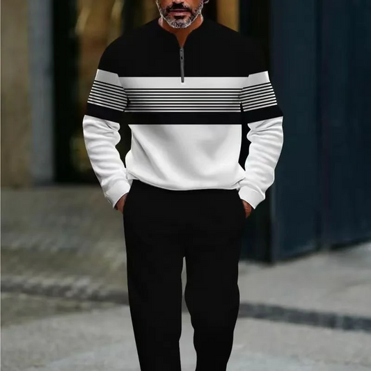 ⌛ Solo quedan 3 días: ¡50 % de descuento en todo! ⏰ Conjunto de hombre: jersey con estampado gráfico y pantalones