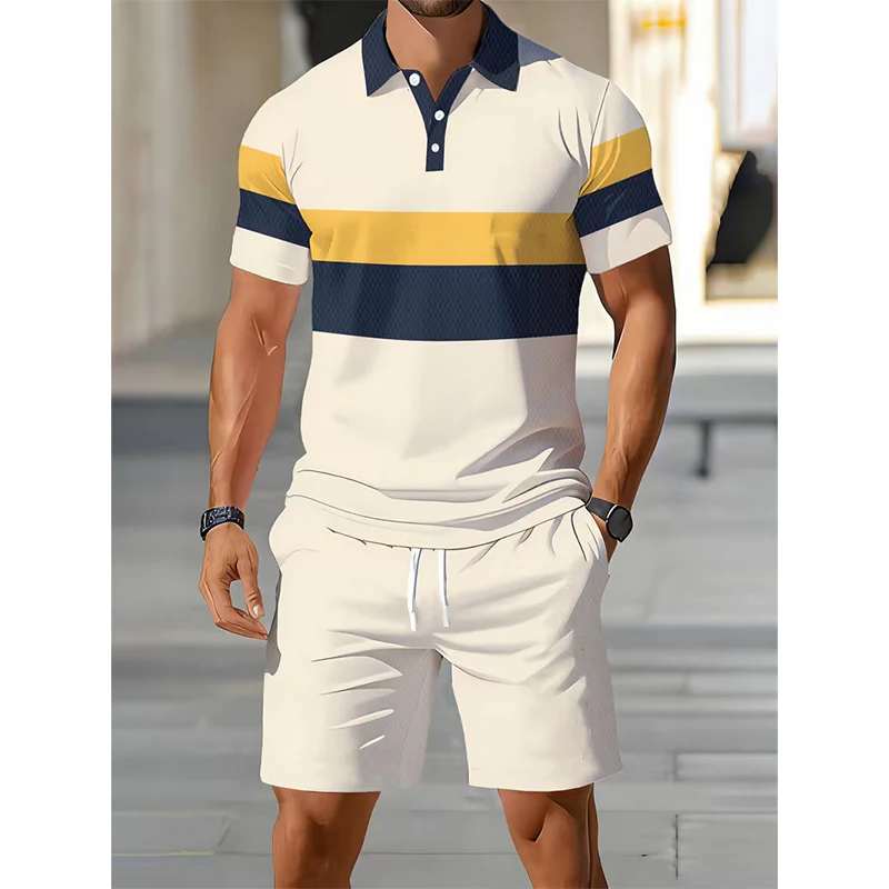 👕 Conjunto de 2 piezas (camiseta y pantalones cortos) para hombre: cómodo, transpirable y versátil para el verano, tiempo libre y viajes ☀️🩳