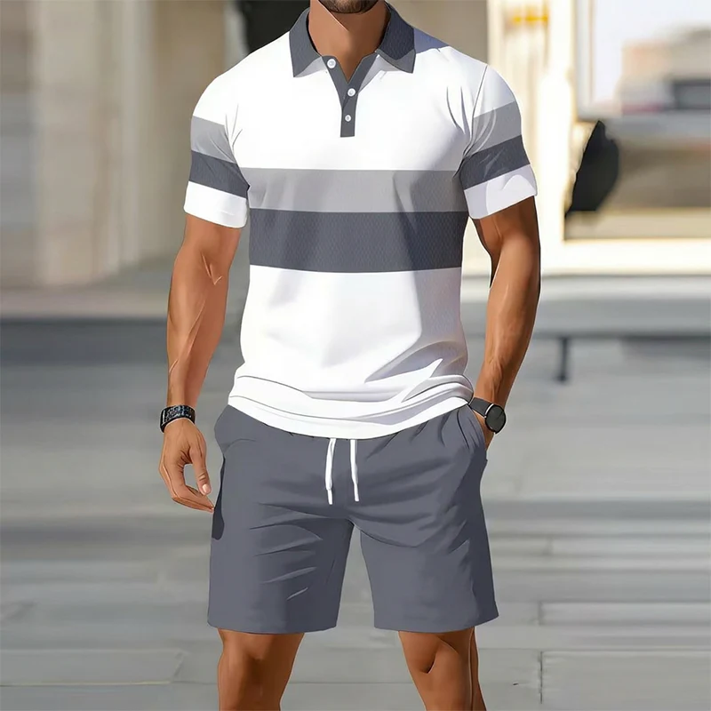 👕 Conjunto de 2 piezas (camiseta y pantalones cortos) para hombre: cómodo, transpirable y versátil para el verano, tiempo libre y viajes ☀️🩳