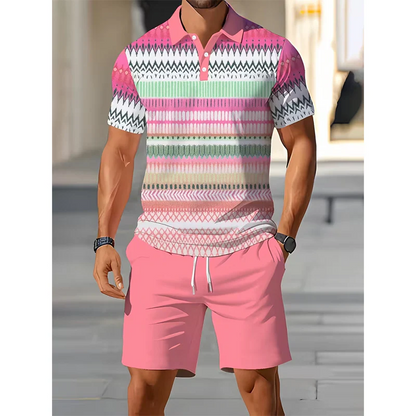 👕 Conjunto de 2 piezas (camiseta y pantalones cortos) para hombre: cómodo, transpirable y versátil para el verano, tiempo libre y viajes ☀️🩳