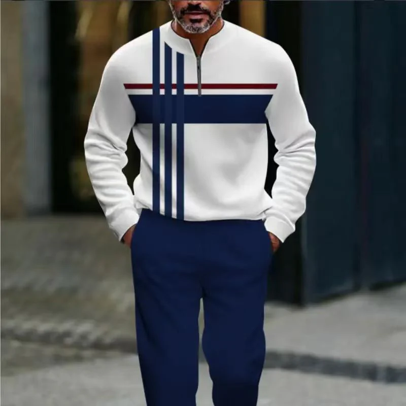 ⌛ Solo quedan 3 días: ¡50 % de descuento en todo! ⏰ Conjunto de hombre: jersey con estampado gráfico y pantalones