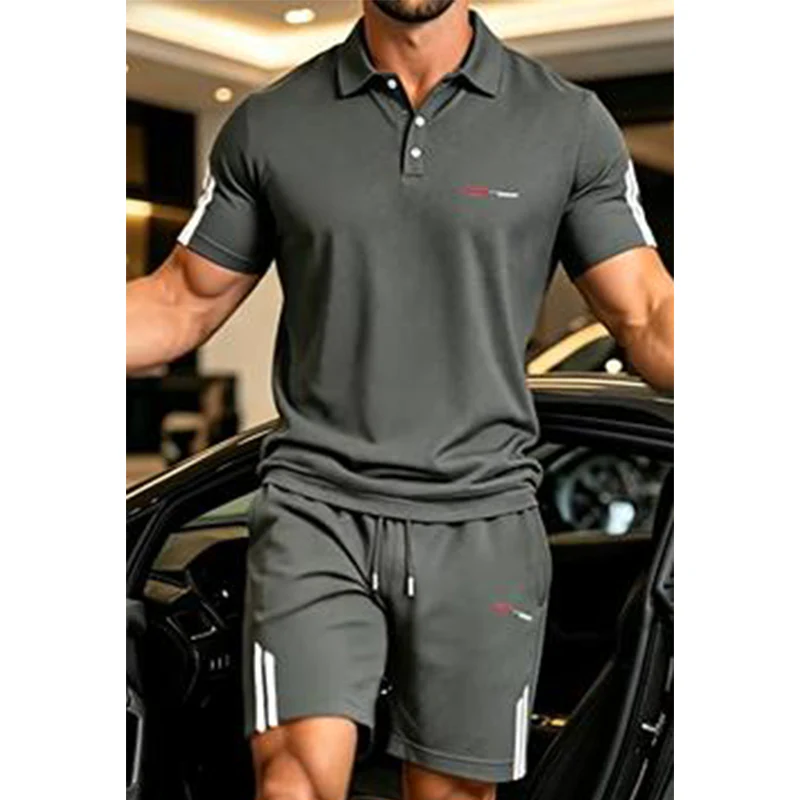 👕 Conjunto de ocio de 2 piezas para hombre: camiseta de manga corta y pantalones cortos, transpirable, cómodo y versátil para el día a día, el deporte y los viajes ☀️🩳