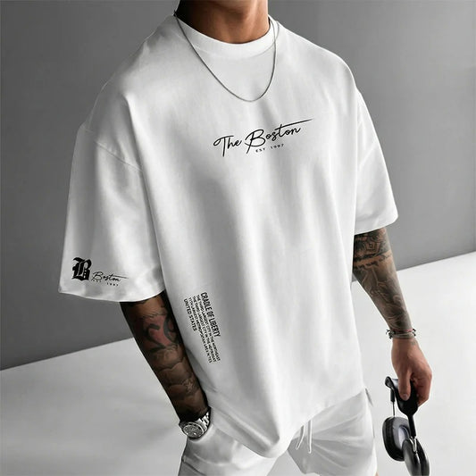 👕🏙️ ¡50 % DE DESCUENTO AHORA! Camiseta de estilo urbano para hombre de corte holgado: mezcla de algodón de primera calidad, corte oversize y estampado gráfico ✨