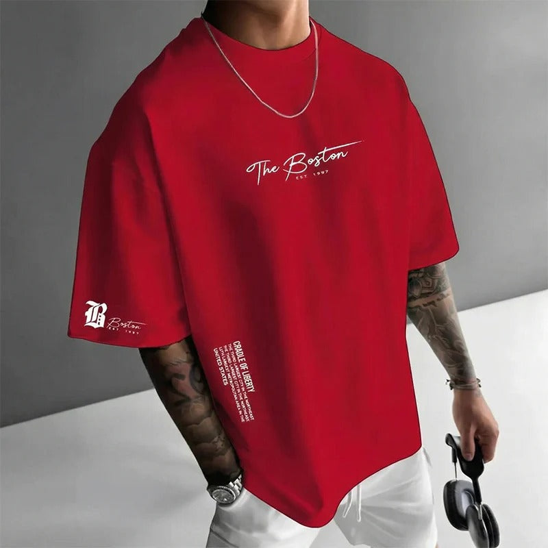 👕🏙️ ¡50 % DE DESCUENTO AHORA! Camiseta de estilo urbano para hombre de corte holgado: mezcla de algodón de primera calidad, corte oversize y estampado gráfico ✨