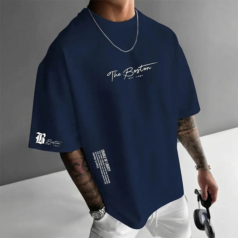 👕🏙️ ¡50 % DE DESCUENTO AHORA! Camiseta de estilo urbano para hombre de corte holgado: mezcla de algodón de primera calidad, corte oversize y estampado gráfico ✨