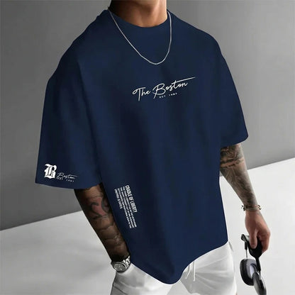 👕🏙️ ¡50 % DE DESCUENTO AHORA! Camiseta de estilo urbano para hombre de corte holgado: mezcla de algodón de primera calidad, corte oversize y estampado gráfico ✨