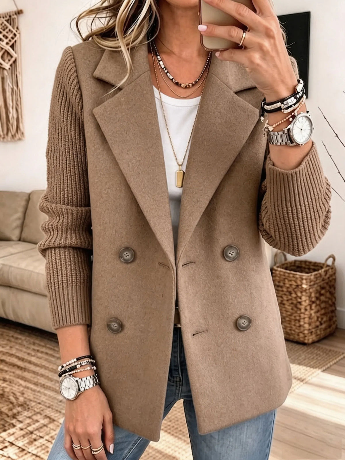 Ceferina | Blazer Elegante con Mangas de Punto