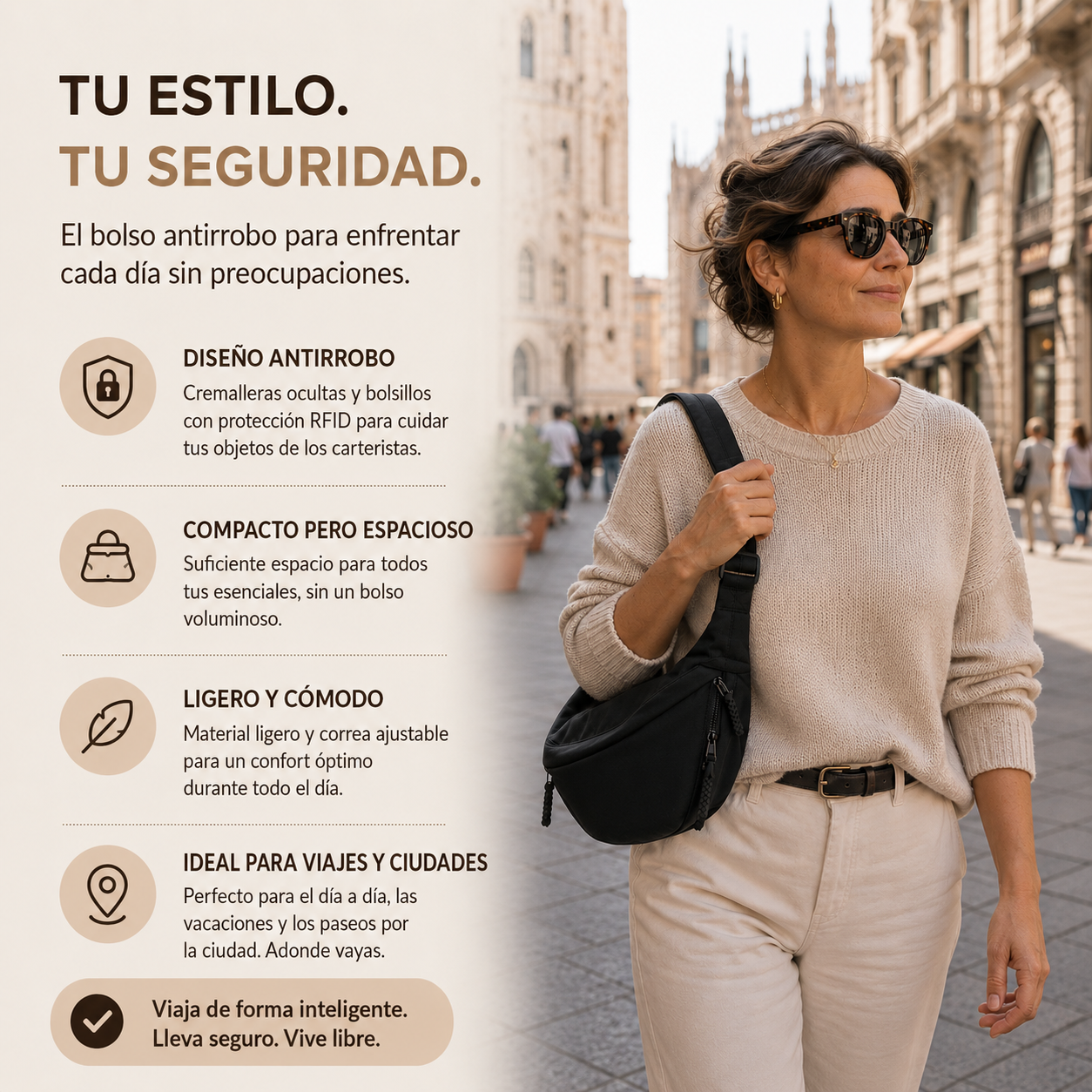 Aria | Bolso de Hombro Negro