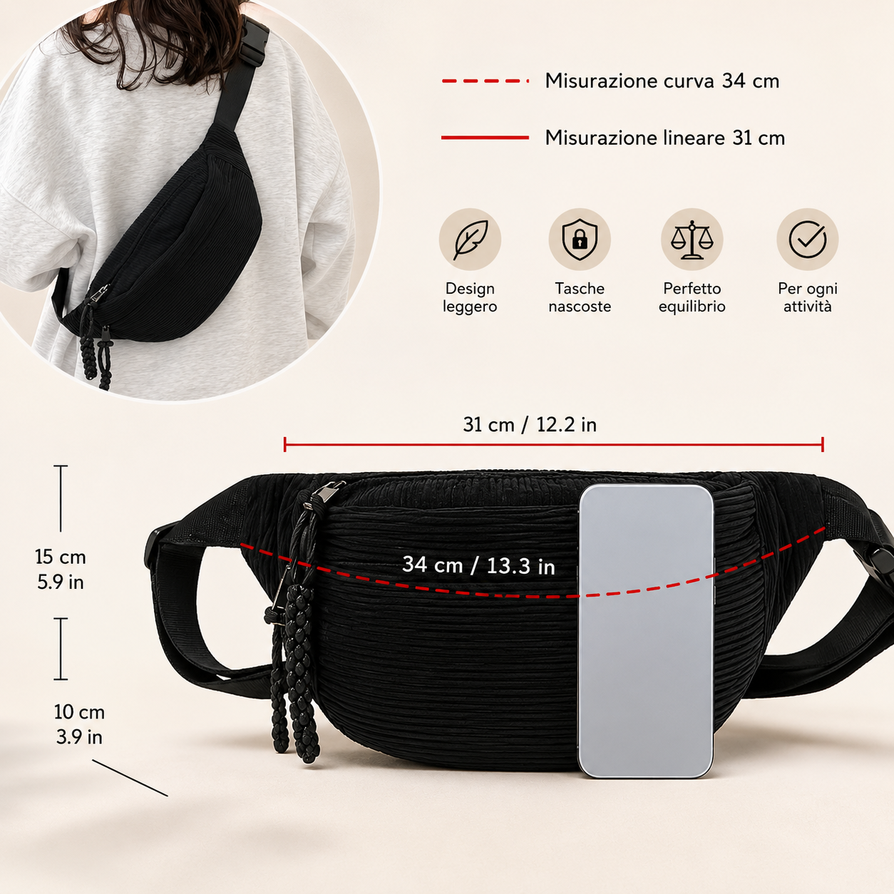 Petra | Bolso Bandolera de Pana