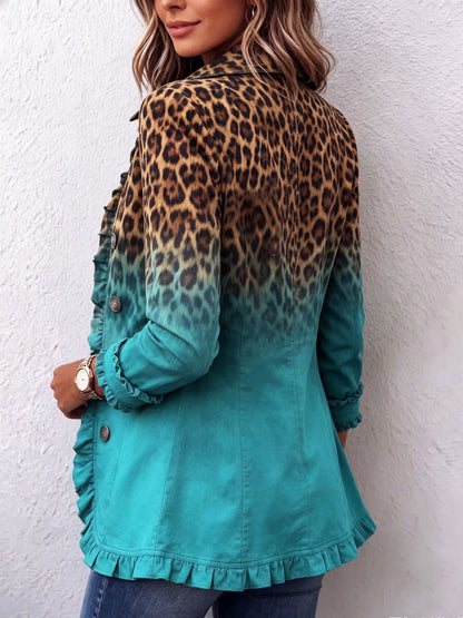Beatrice | Blazer Leopardo Degradado con Volantes