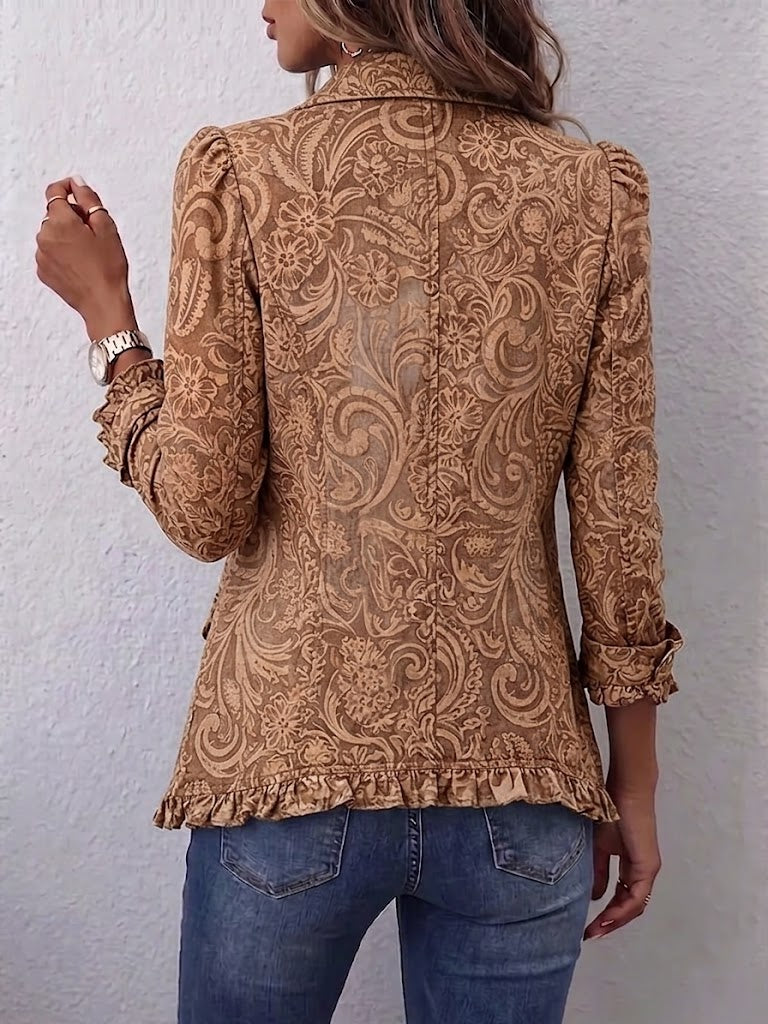Noemi | Chaqueta Bohemia Floral Vintage con Volantes