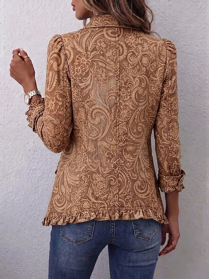 Noemi | Chaqueta Bohemia Floral Vintage con Volantes
