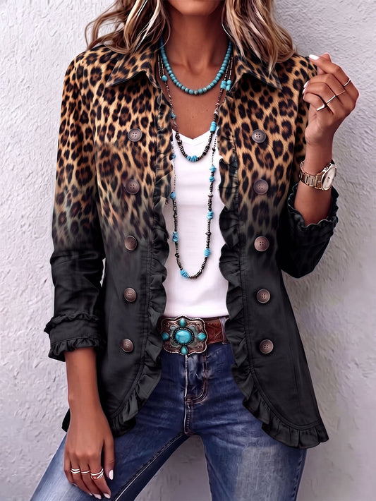 Valentina | Blazer Leopardo Degradado con Volantes