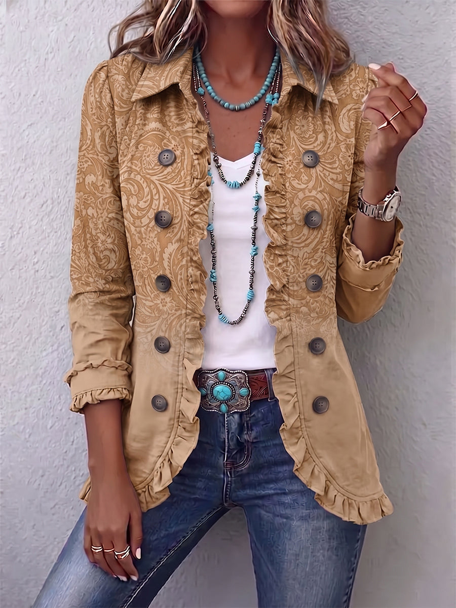 Chiara | Chaqueta Western con Estampado y Volantes