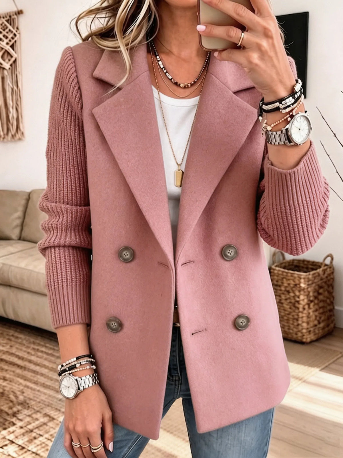 Ceferina | Blazer Elegante con Mangas de Punto
