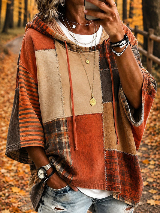 Digna | Sudadera con Capucha Oversize Patchwork Artístico