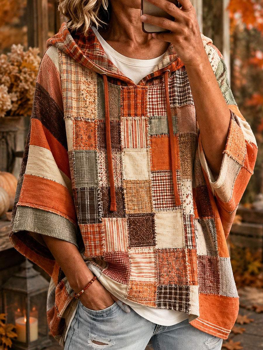 Demetria | Sudadera con Capucha Oversize Patchwork Artístico