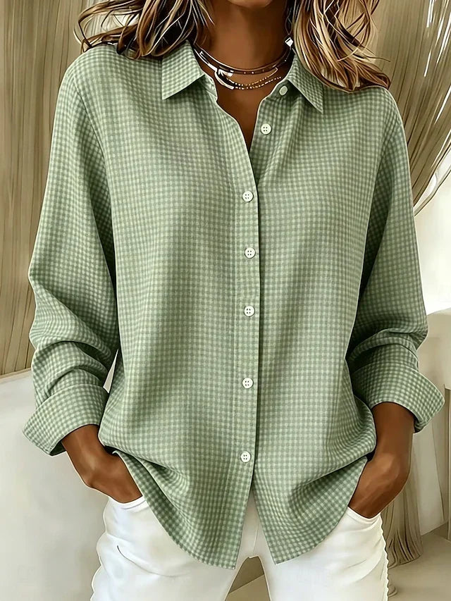Inocencia | Blusa Relajada de Cuadros Vichy con Botones