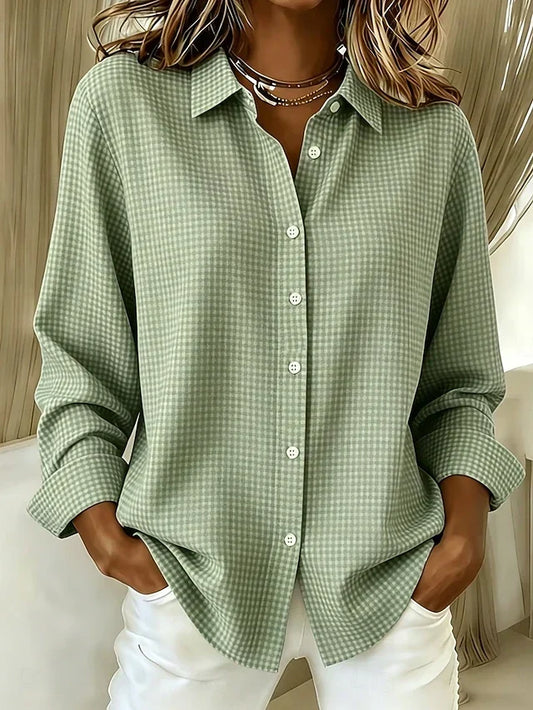 Inocencia | Blusa Relajada de Cuadros Vichy con Botones