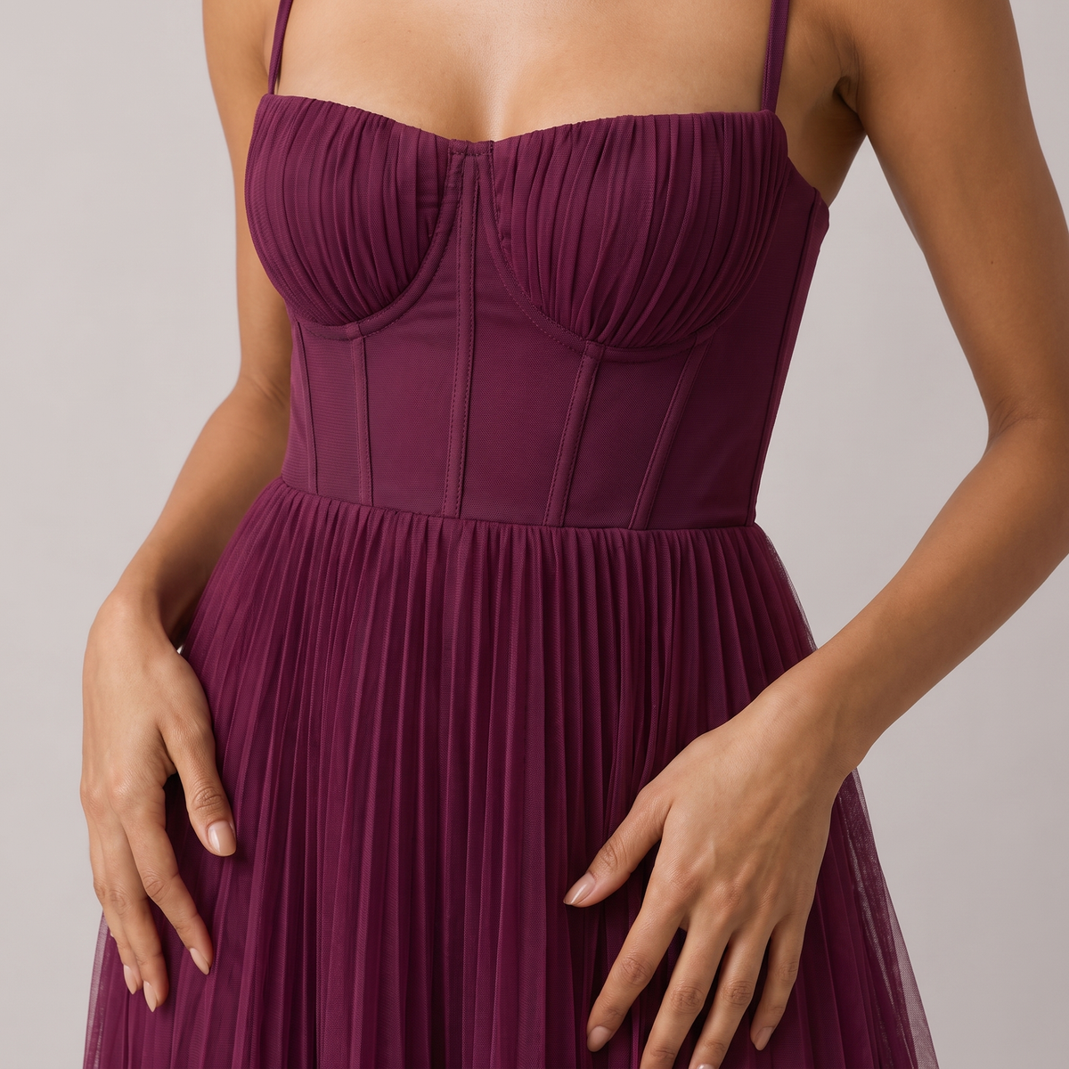 Tamara | Vestido Midi Largo con Corsé