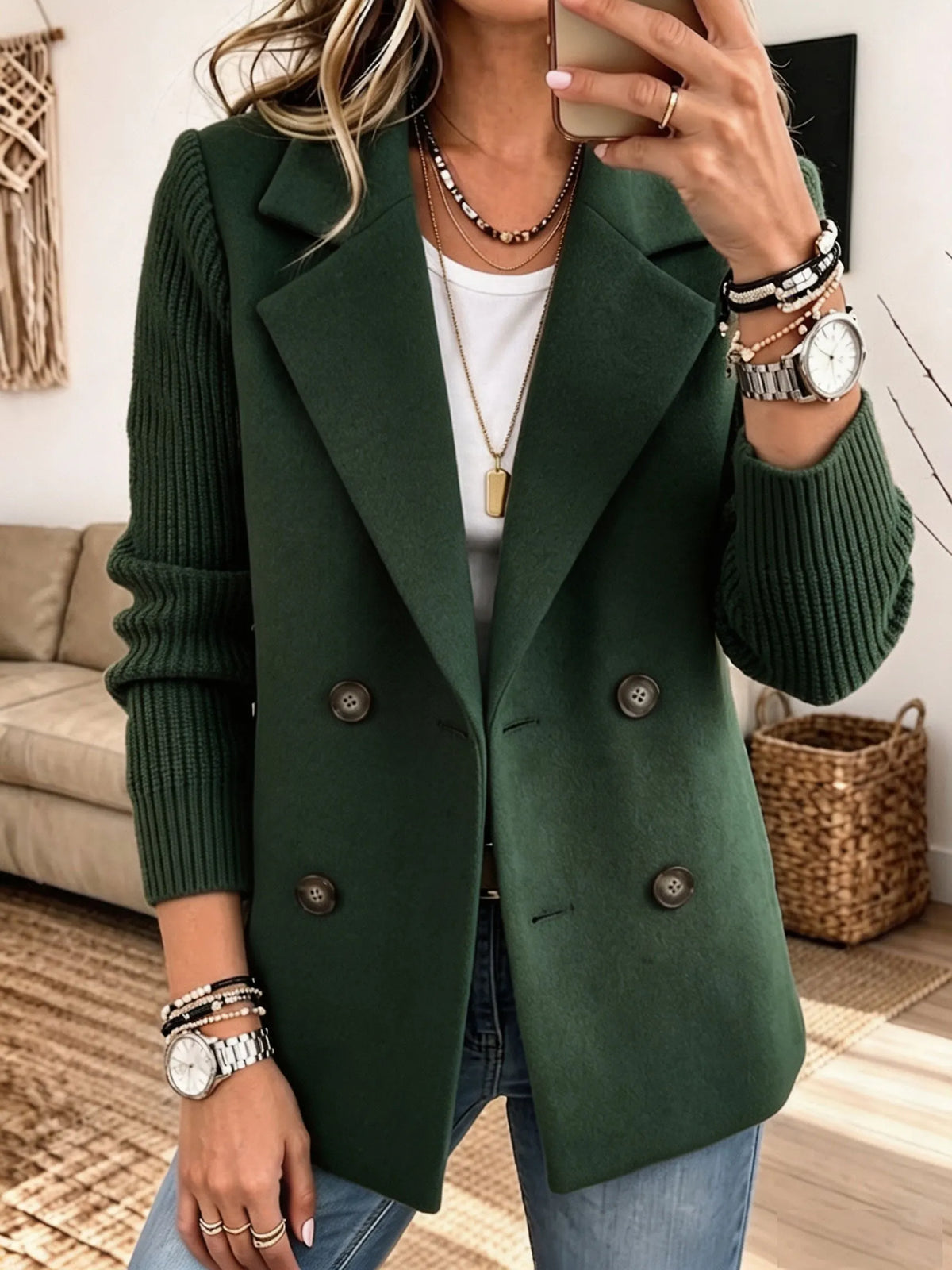 Ceferina | Blazer Elegante con Mangas de Punto