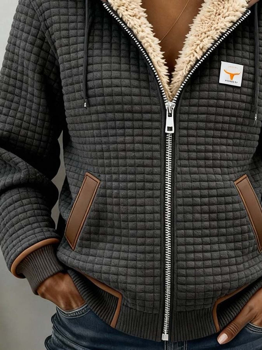 Paloma | Chaqueta Acogedora con Capucha, Cremallera y Forro Sherpa