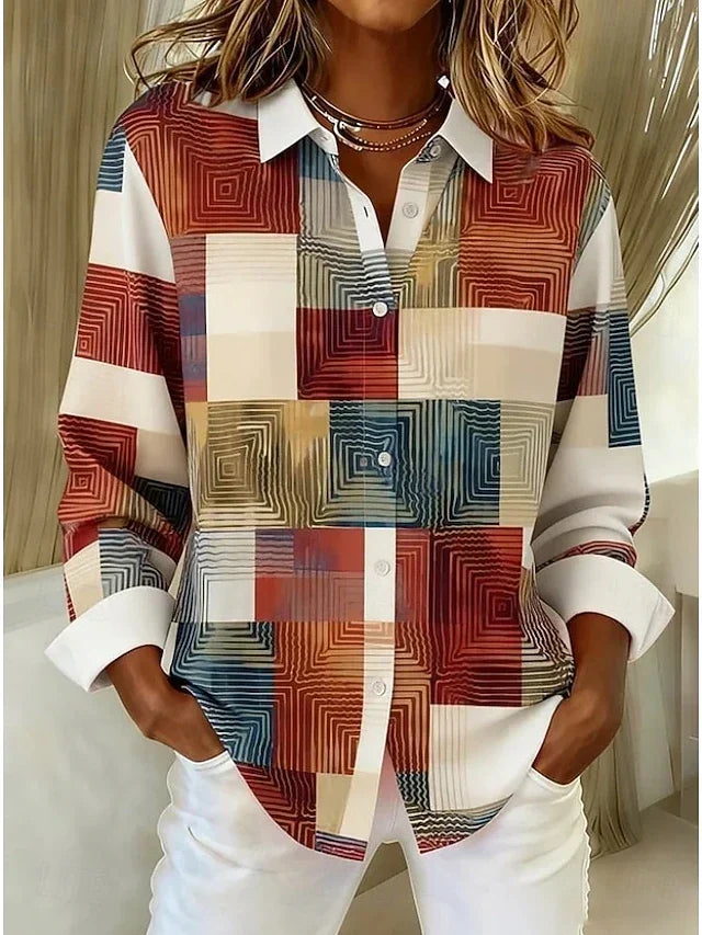 Rufina | Blusa Vintage Patchwork con Botones Delanteros